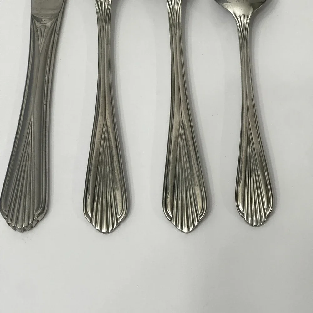 Hampton Silversmiths Alexis 235 Stainless Steel Forks Spoons Knife 18/10‎ Ribbed